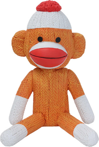 Sock monkey orange bobblehead - sock,