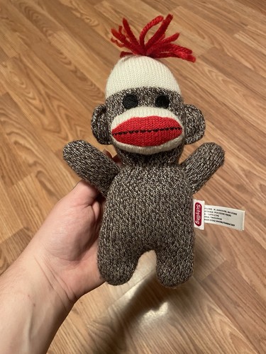 Schylling sock monkey - sock, brown