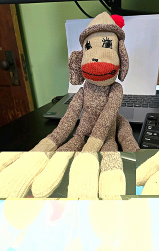 Handmade sock monkey knit - sock,