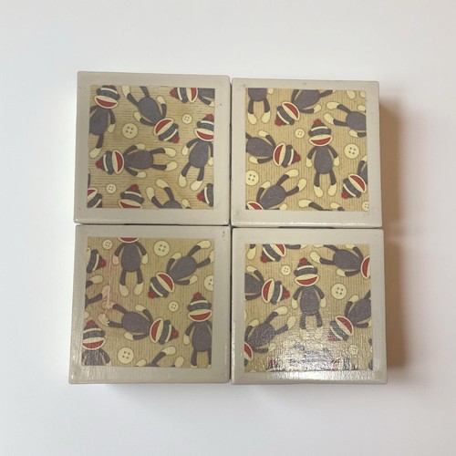Sock monkey tile - tile, set