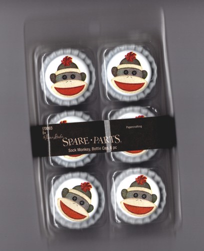 Paper studio sock monkey - monkey, (6pc)