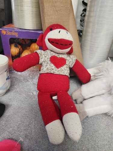 Sock monkey plush red with - sock,